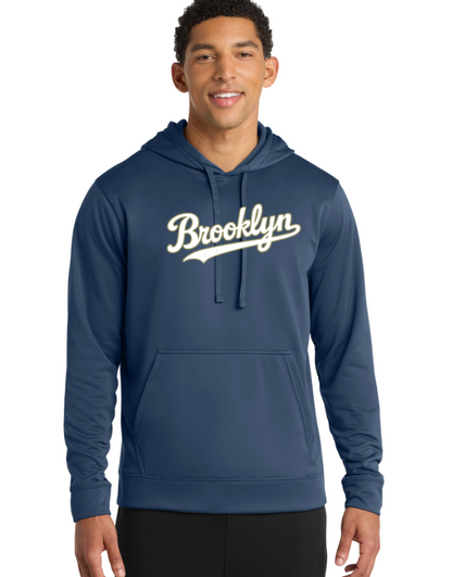 YOUTH/ADULT Brooklyn Bums  Baseball  DRI-FIT Performance Fleece Pullover Hooded Sweatshirt PC590H NAVY