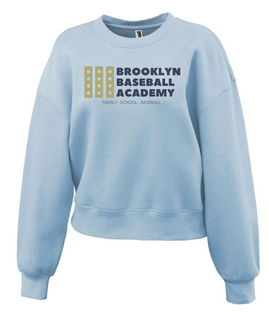 Brooklyn Baseball Academy  Womens Fleece Crew 5475 Blue
