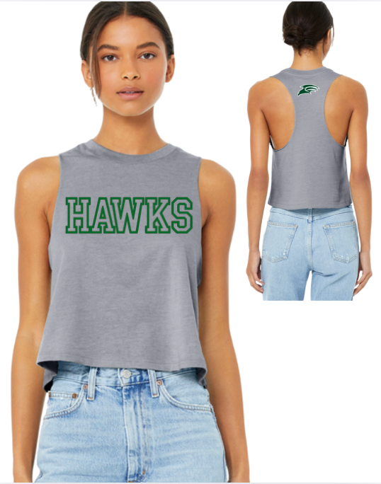 HAWKS BC6682  BELLA+CANVAS® Women’s Racerback Cropped Tank