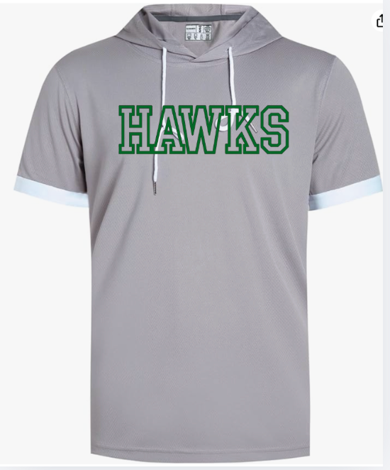 HAWKS DRYFIT AMAZ-Short Sleeve Hoodie ColorBlock Sleeve