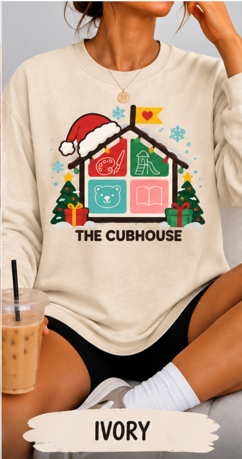 Cubhouse Christmas Comfort Colors Crewneck