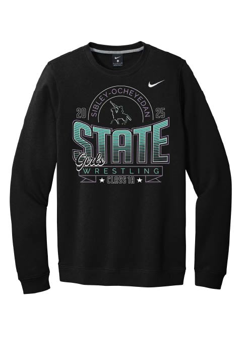 Sibley Ocheyedan Girls State Wrestling NIKE CREWNECK