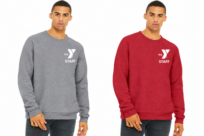 YMCA STAFF: BC3901 BELLA+CANVAS® Unisex Sponge Fleece Raglan Sweatshirt STAFF