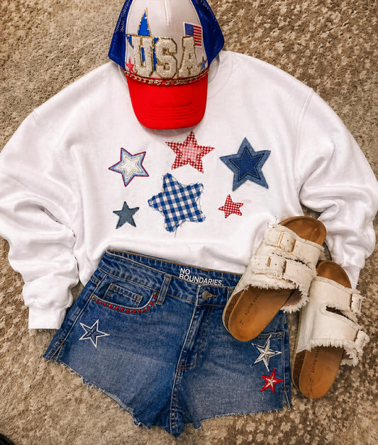 DTF Star Patchwork Fleece Crewneck