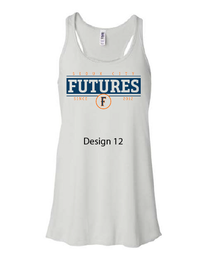 Women's Flowy Racerback Tank. 8800 FUTURES