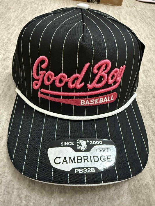 GOOD BOY Striped Black/ Cream Hat with Rope GOOD BOY Upside Down
